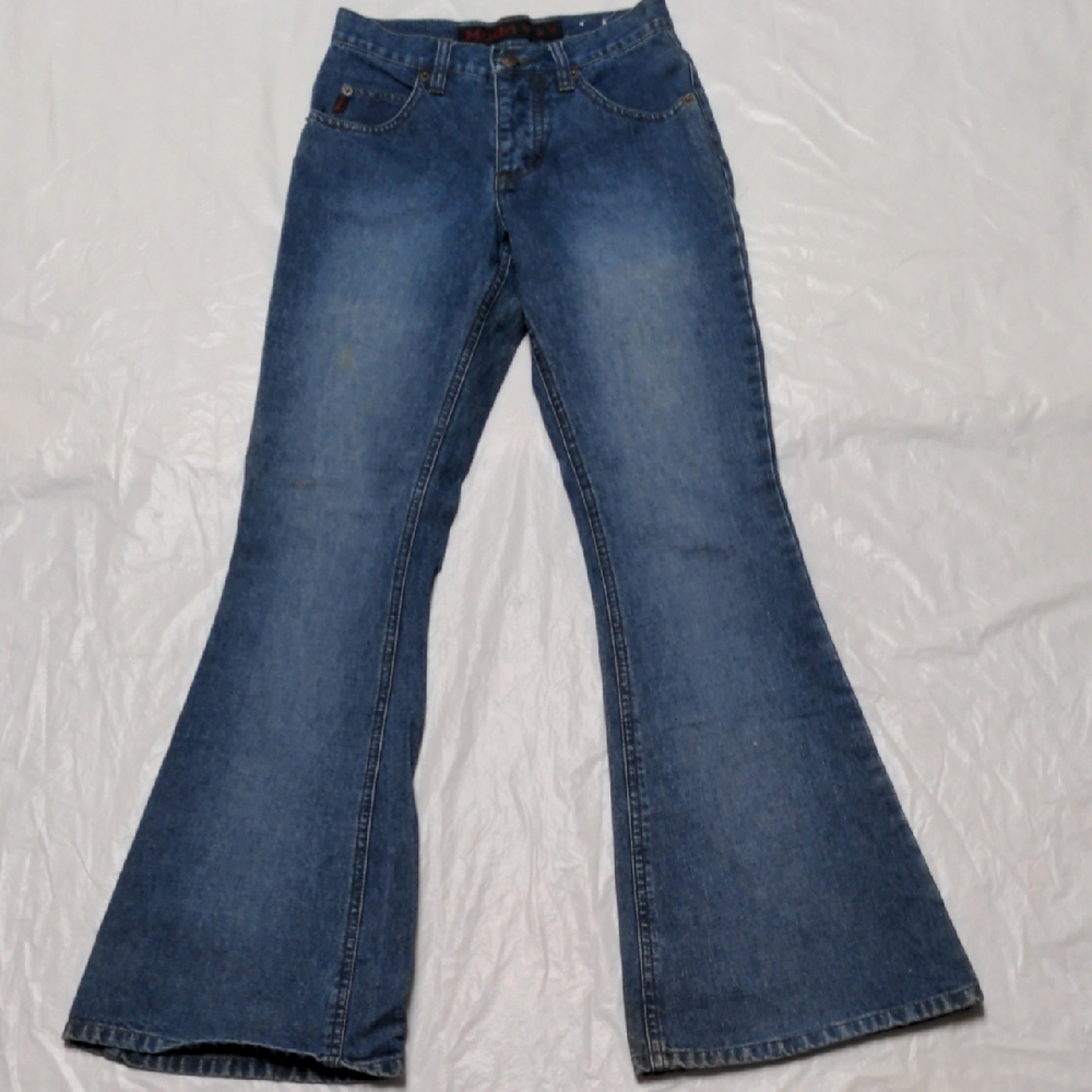 Mudd Vintage Y2K Button Fly Flare Leg Festival Jeans Size 0